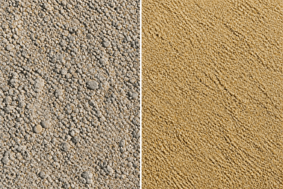 display of sand and gravel